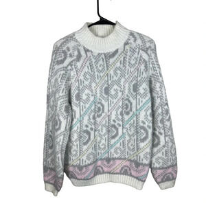 T.Q. Vintage Retro 90s Oversized Jazz Pullover Sweater Colorful Women’s Medium